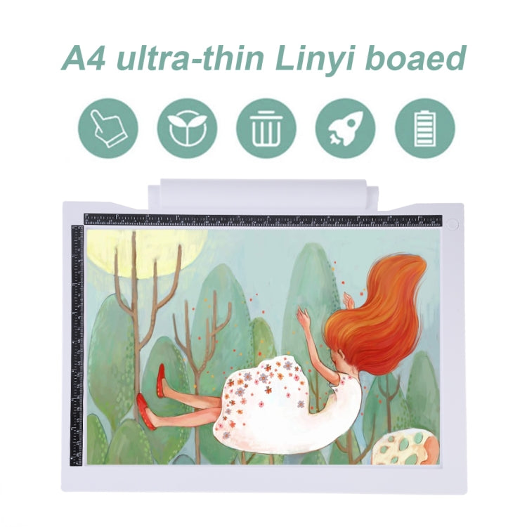 A4-19 6.5W Three Level of Brightness Dimmable A4 LED Drawing Sketchpad Light Pad with USB Cable (White)