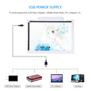 A4-19 6.5W Three Level of Brightness Dimmable A4 LED Drawing Sketchpad Light Pad with USB Cable (White)