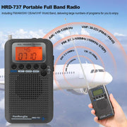 HRD-737 Portable Aircraft Band Radio Wide Frequency Receiver (Gold)