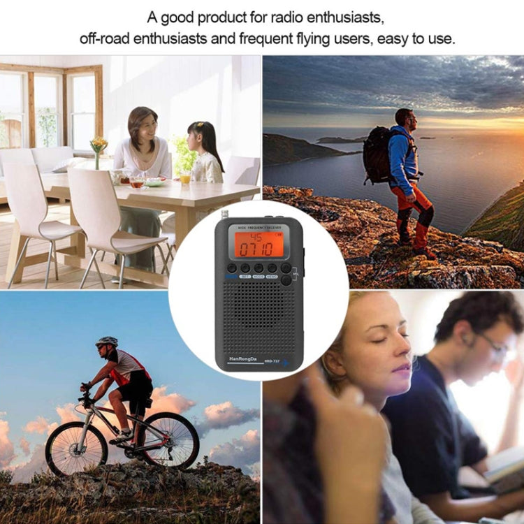 HRD-737 Portable Aircraft Band Radio Wide Frequency Receiver (Gold)