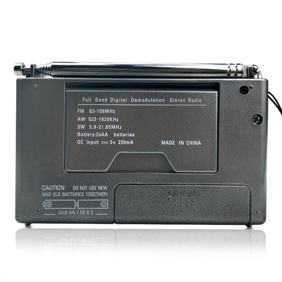 HRD-310 Portable FM AM SW Full Band Digital Demodulation Radio (Grey)