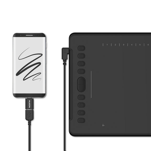HUION H1161 5080 LPI Touch Strip Art Drawing Tablet for Fun, with Battery-free Pen & Pen Holder