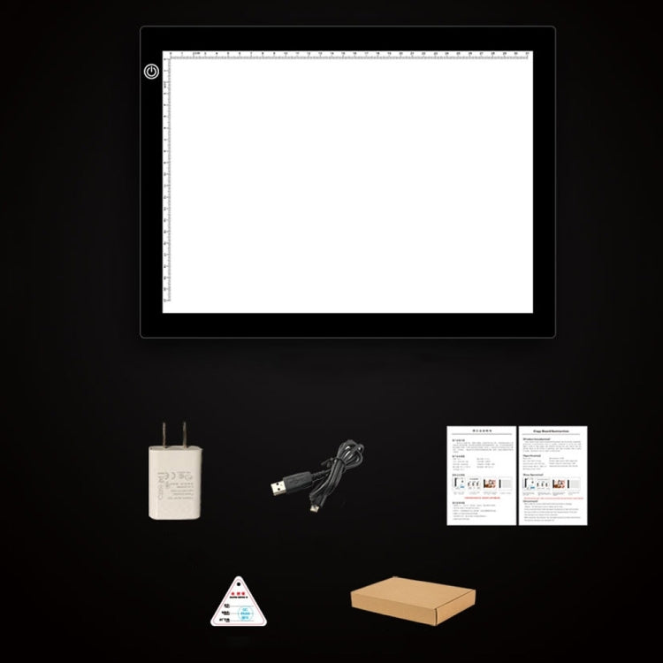 A4 Size 5W 5V LED LED Stepless Dimmable Acrylic Copy Boards for Anime Sketch Drawing Sketchpad, with USB Cable & Plug, Size：220x330x5mm