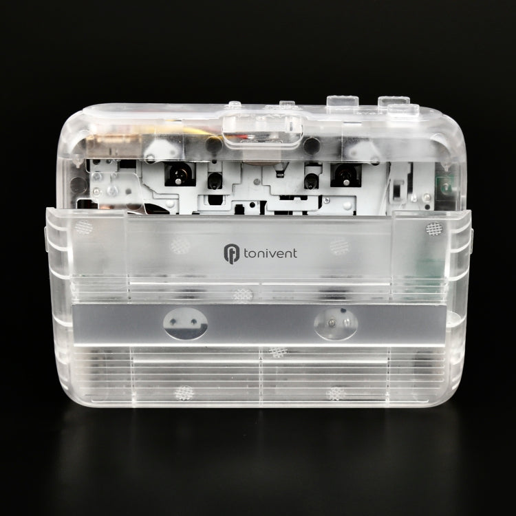 Tonivent TON007T Portable Bluetooth Tape Cassette Player, Support FM / Bluetooth Input and Output(Transparent)