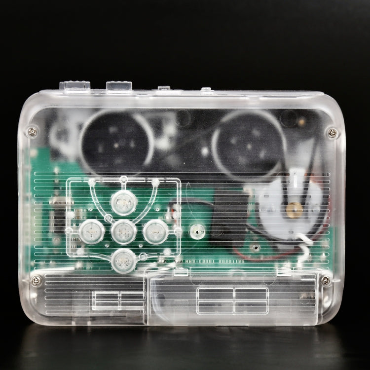 Tonivent TON007T Portable Bluetooth Tape Cassette Player, Support FM / Bluetooth Input and Output(Transparent)