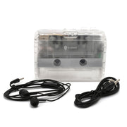 Tonivent TON007T Portable Bluetooth Tape Cassette Player, Support FM / Bluetooth Input and Output(Transparent)
