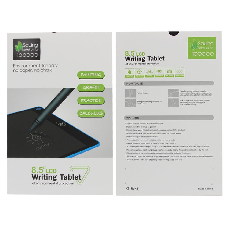 Portable 8.5 inch LCD Writing Tablet Drawing Graffiti Electronic Handwriting Pad Message Graphics Board Draft Paper with Writing Pen(Green)