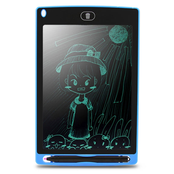 Portable 8.5 inch LCD Writing Tablet Drawing Graffiti Electronic Handwriting Pad Message Graphics Board Draft Paper with Writing Pen(Blue)