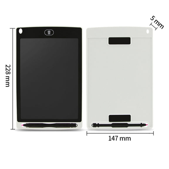 Portable 8.5 inch LCD Writing Tablet Drawing Graffiti Electronic Handwriting Pad Message Graphics Board Draft Paper with Writing Pen(White)