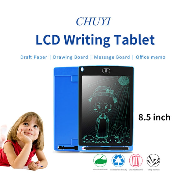Portable 8.5 inch LCD Writing Tablet Drawing Graffiti Electronic Handwriting Pad Message Graphics Board Draft Paper with Writing Pen(White)
