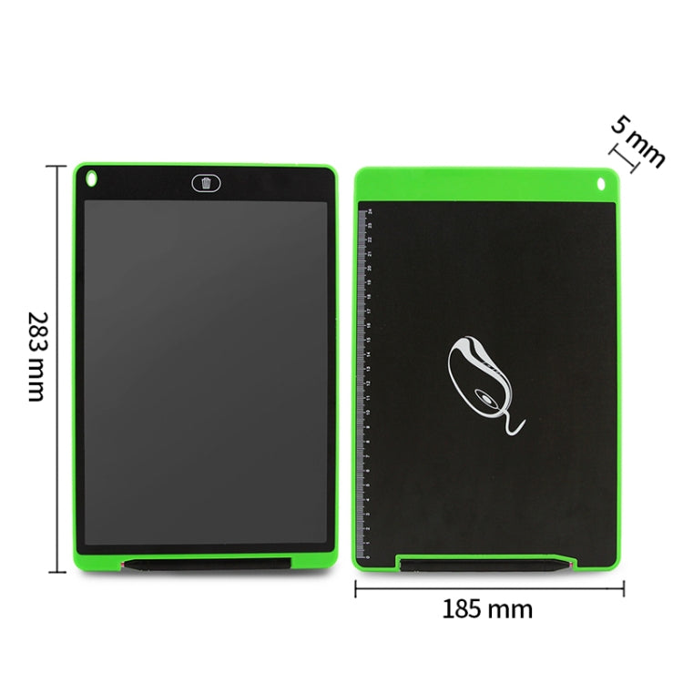 Portable 12 inch LCD Writing Tablet Drawing Graffiti Electronic Handwriting Pad Message Graphics Board Draft Paper with Writing Pen(Green)