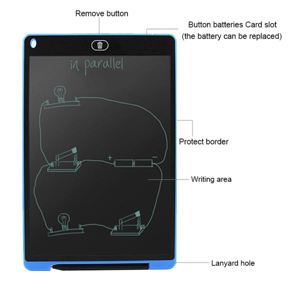 Portable 12 inch LCD Writing Tablet Drawing Graffiti Electronic Handwriting Pad Message Graphics Board Draft Paper with Writing Pen(Green)