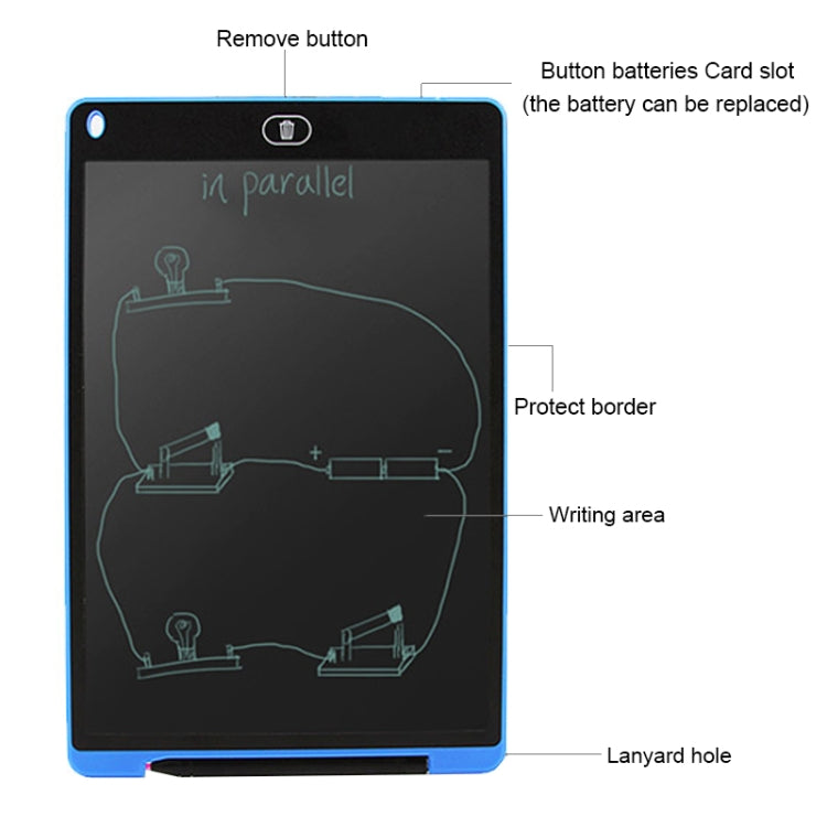 Portable 12 inch LCD Writing Tablet Drawing Graffiti Electronic Handwriting Pad Message Graphics Board Draft Paper with Writing Pen(White)