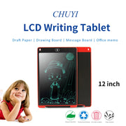 Portable 12 inch LCD Writing Tablet Drawing Graffiti Electronic Handwriting Pad Message Graphics Board Draft Paper with Writing Pen(White)