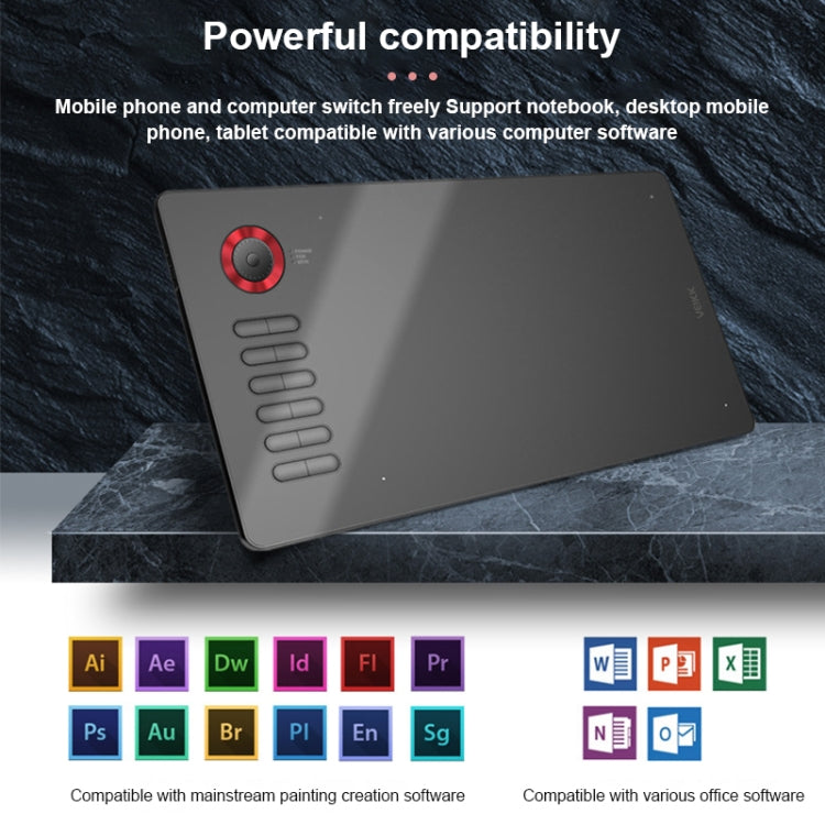 VEIKK A15PRO 10x6 inch 5080 LPI Type-C Interface Smart Touch Electronic Graphic Tablet (Blue)