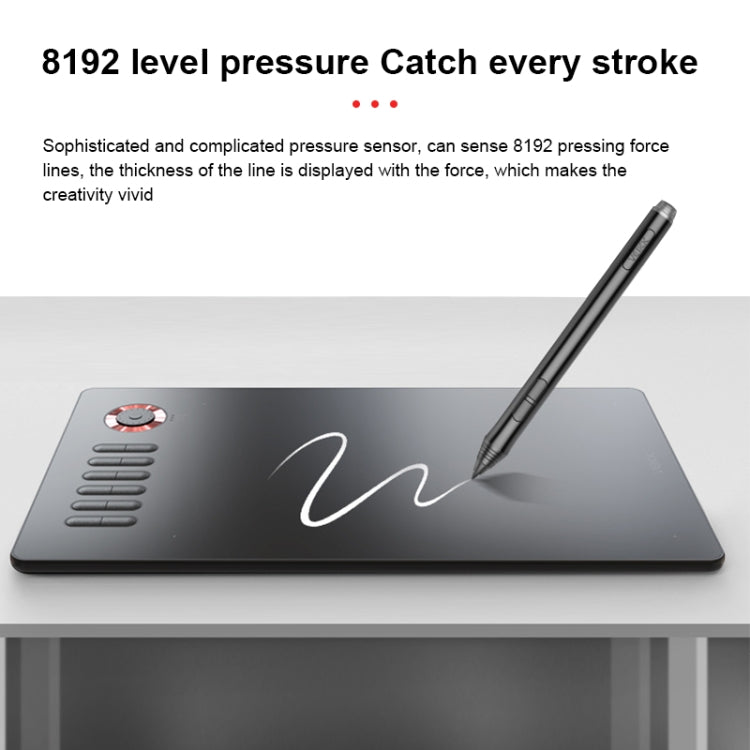 VEIKK A15PRO 10x6 inch 5080 LPI Type-C Interface Smart Touch Electronic Graphic Tablet (Red)
