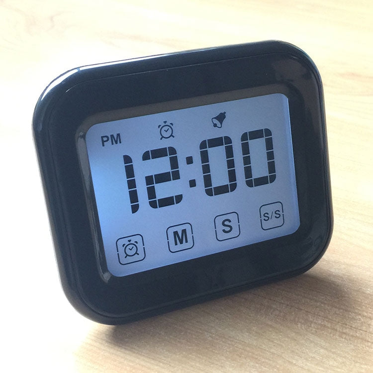 Kitchen Timer Digital Alarm Clock Large LCD Touch Screen Come with Night Light for Cooking Baking(Black)