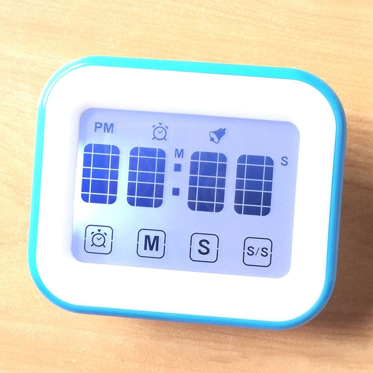 Kitchen Timer Digital Alarm Clock Large LCD Touch Screen Come with Night Light for Cooking Baking(Pink)