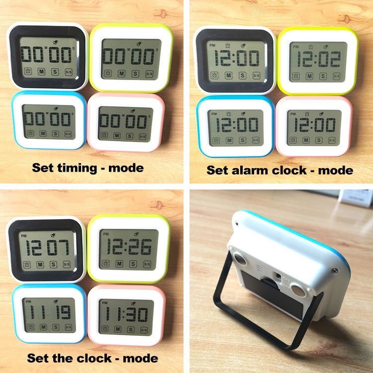 Kitchen Timer Digital Alarm Clock Large LCD Touch Screen Come with Night Light for Cooking Baking(Blue)