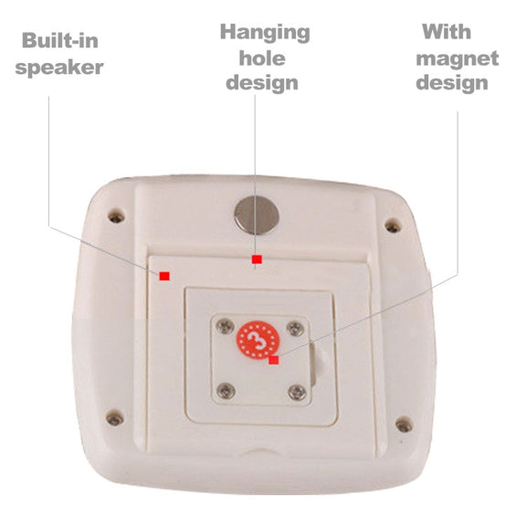 Kitchen Timer Digital Electronic Loud Alarm Magnetic Backing With Holder for Cooking Baking Sports Games Office(White)