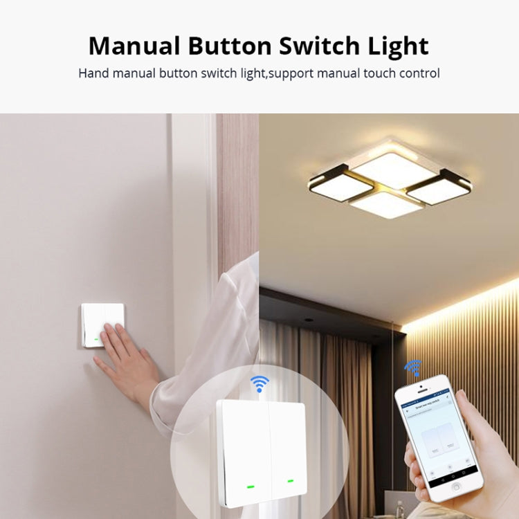 2 Buttons Intelligent Switch Smart Wall Switch (White)