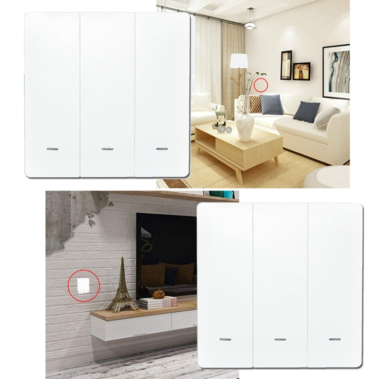 3 Buttons Intelligent Switch Smart Wall Switch (White)
