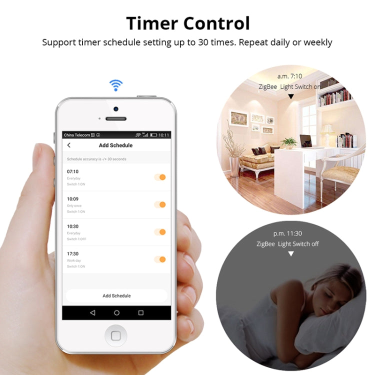 3 Buttons Intelligent Switch Smart Wall Switch (White)