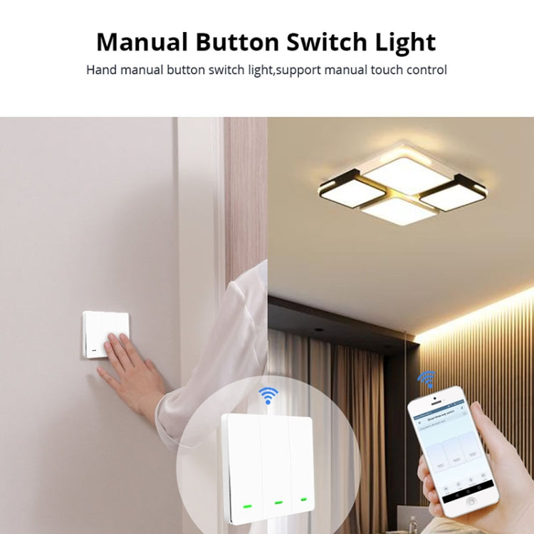 3 Buttons Intelligent Switch Smart Wall Switch (White)