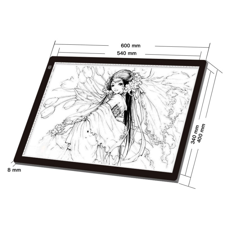 23W 12V LED Three Level of Brightness Dimmable A2 Acrylic Copy Boards Anime Sketch Drawing Sketchpad, US Plug