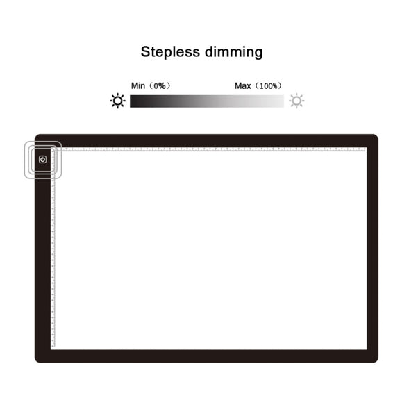 23W 12V LED Three Level of Brightness Dimmable A2 Acrylic Copy Boards Anime Sketch Drawing Sketchpad, US Plug