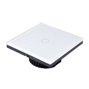 86mm 1 Gang Tempered Glass Panel Wall Switch Smart Home Light Touch Switch with RF433 Remote Controller, AC 110V-240V(Black)