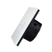 86mm 2 Gang Tempered Glass Panel Wall Switch Smart Home Light Touch Switch with RF433 Remote Controller, AC 110V-240V(Black)