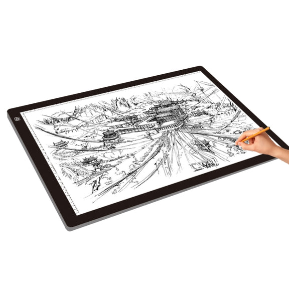 23W 12V LED Three Level of Brightness Dimmable A2 Acrylic Copy Boards Anime Sketch Drawing Sketchpad, EU Plug
