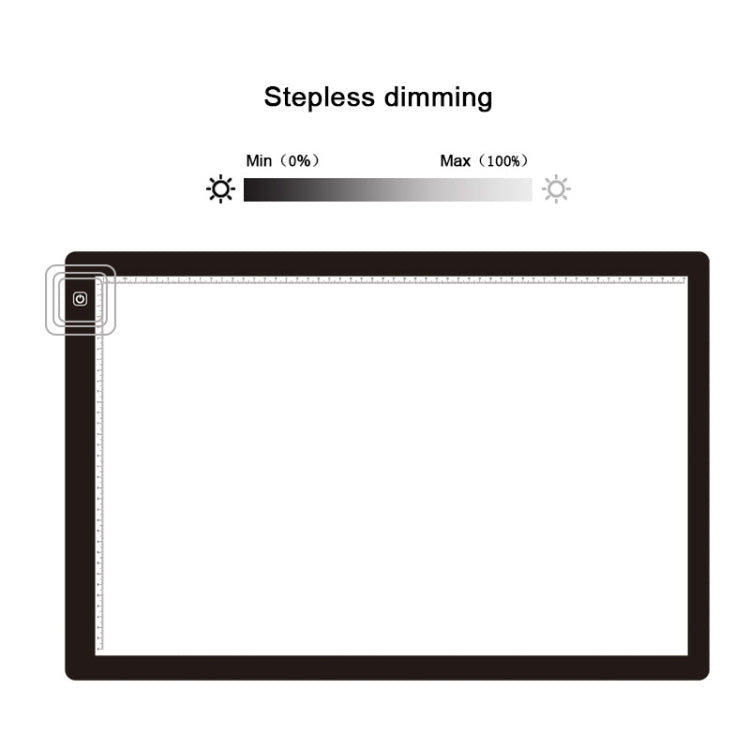 23W 12V LED Three Level of Brightness Dimmable A2 Acrylic Copy Boards Anime Sketch Drawing Sketchpad, EU Plug