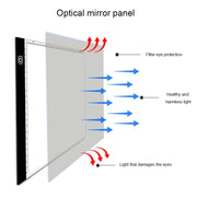 3.5W 5V LED USB Three Level of Brightness Dimmable A4 Acrylic Scale Copy Boards Anime Sketch Drawing Sketchpad