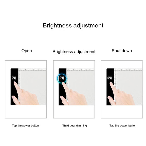 3.5W 5V LED USB Three Level of Brightness Dimmable A4 Acrylic Scale Copy Boards Anime Sketch Drawing Sketchpad with USB Cable 1.5m