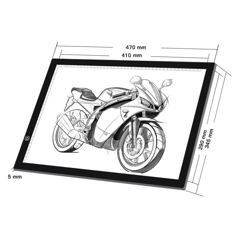 8W 5V LED USB Three Level of Brightness Dimmable A3 Acrylic Scale Copy Boards Anime Sketch Drawing Sketchpad with USB Cable & Power Adapter