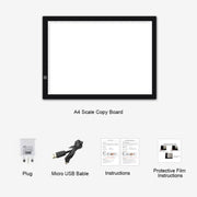 8W 5V LED USB Stepless Dimming A3 Acrylic Scale Copy Boards Anime Sketch Drawing Sketchpad with USB Cable & Power Adapter