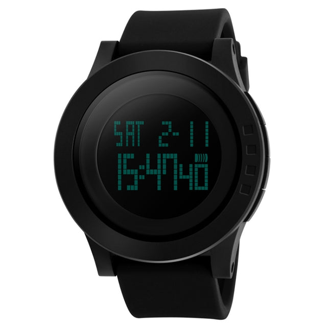 SKMEI 1142 Multifunctional Men Outdoor Sports Noctilucent Water-resistant Silica Gel Digital Watch (Black)