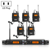 XTUGA IEM1200 Wireless Transmitter 5 Bodypack Stage Singer In-Ear Monitor System(US Plug)