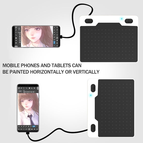 10Moons T503 Drawing Tablet Can Be Connected to mobile Phone Tablet with 8192 Passive Pen(Blue)