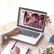 10Moons T503 Drawing Tablet Can Be Connected to mobile Phone Tablet with 8192 Passive Pen(White)