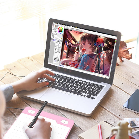10Moons T503 Drawing Tablet Can Be Connected to mobile Phone Tablet with 8192 Passive Pen(White)