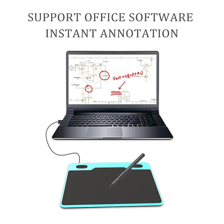 10Moons T503 Drawing Tablet Can Be Connected to mobile Phone Tablet with 8192 Passive Pen(White)