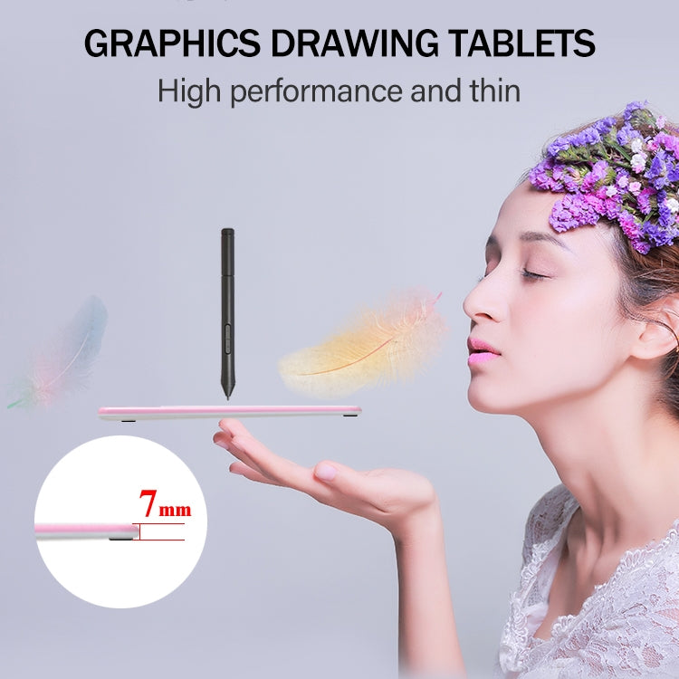 10Moons T503 Drawing Tablet Can Be Connected to mobile Phone Tablet with 8192 Passive Pen(White)