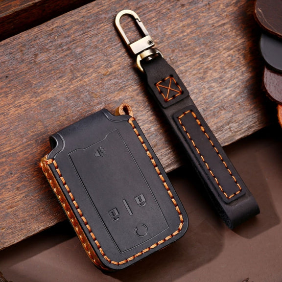 For Chevrolet GMC / Colorad 4-button C159 Car Key Leather Protective Case(Black)