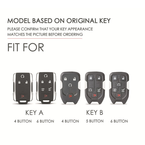 For Chevrolet GMC / Colorad 4-button C159 Car Key Leather Protective Case(Blue)