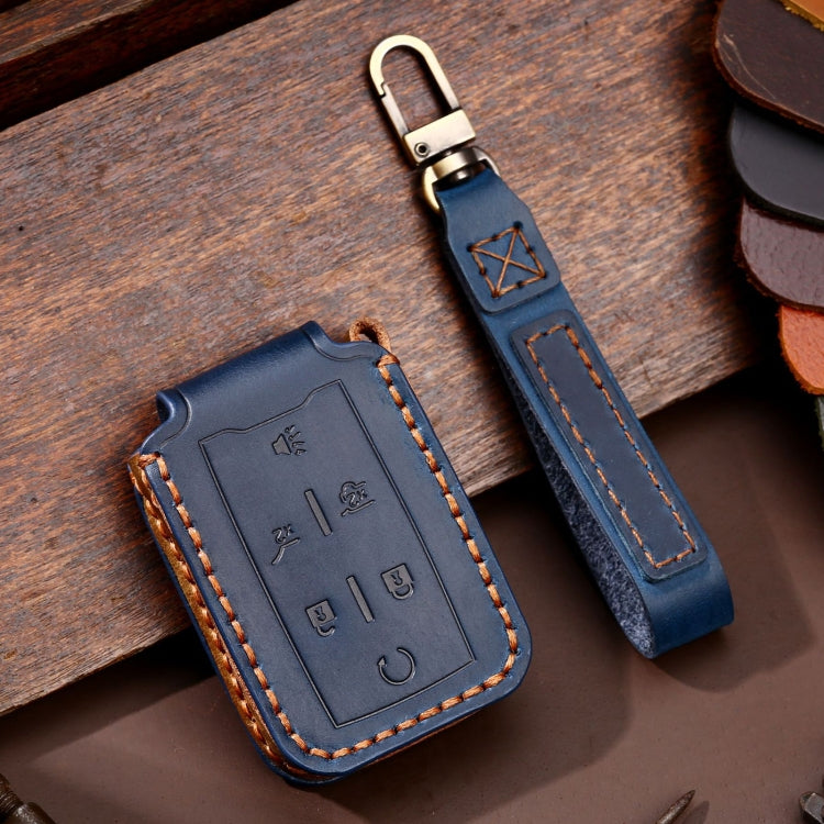 For Chevrolet GMC / Colorad 6-button C160 Car Key Leather Protective Case (Blue)