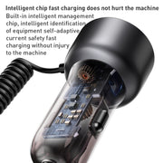 Yesido Y58 60W PD + QC3.0 Dual Port Car Fast Charger with USB-C / Type-C + 8 Pin Spring Cable