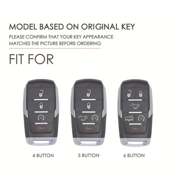 For Dodge Ram 4-button C161 Car Key Leather Protective Case (Blue)